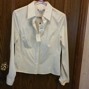 Worthington size 8  button up off white blouse